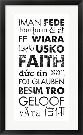 Framed Art Faith Languages by Veruca Salt Wall Decor 18x24 Artwork