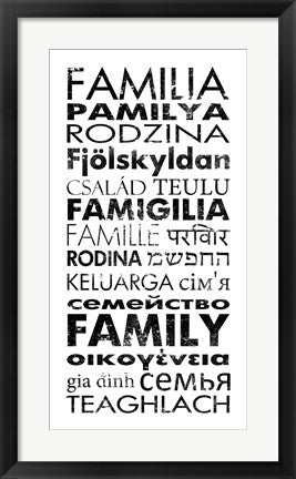 Framed Art Family Languages by Veruca Salt Wall Decor 18x24 Artwork