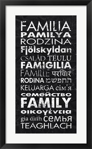 Framed Art Frame Art Family in Different Languages by Veruca Salt Wall Decor 18x24 Artwork