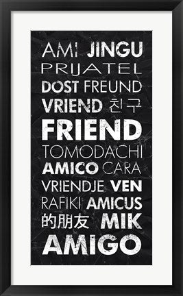 Framed Art Frame Art Friend in Different Languages by Veruca Salt Wall Decor 18x24 Artwork