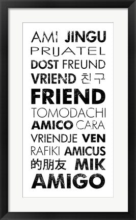 Framed Art Friend Languages by Veruca Salt Wall Decor 18x24 Artwork