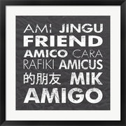 Framed Art Friend Square Gray by Veruca Salt Wall Decor 18x24 Artwork