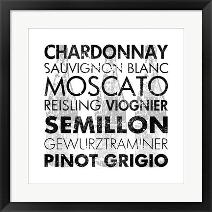 Framed Art White Wine by Veruca Salt Wall Decor 18x24 Artwork