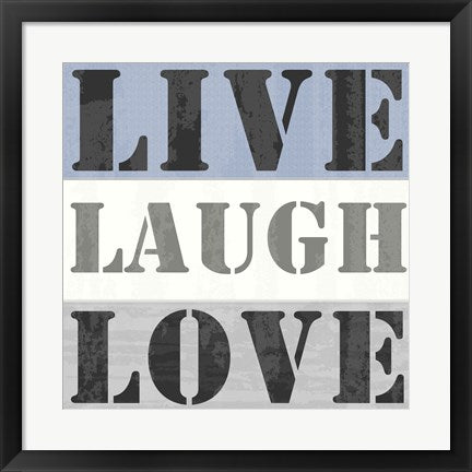 Framed Art Live Laugh Love by Veruca Salt Wall Decor 18x24 Artwork