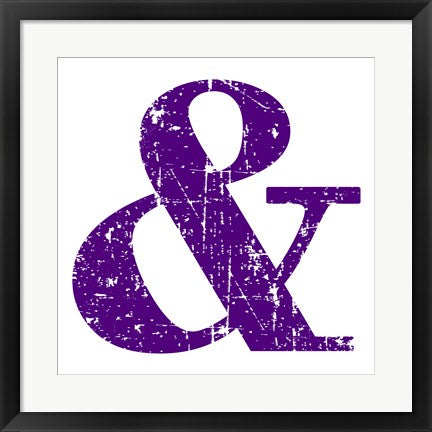 Framed Art Purple Ampersand by Veruca Salt Wall Decor 18x24 Artwork