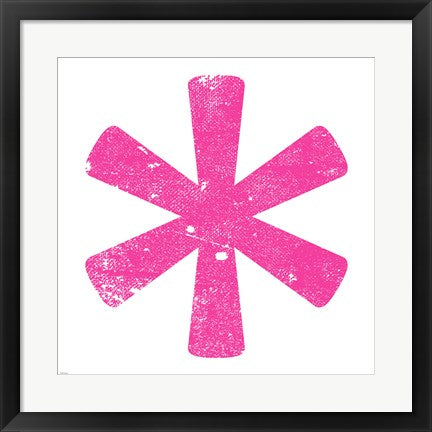 Framed Art Pink Asterisk by Veruca Salt Wall Decor 18x24 Artwork