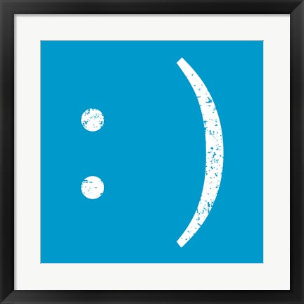 Framed Art Blue Smiley by Veruca Salt Wall Decor 18x24 Artwork