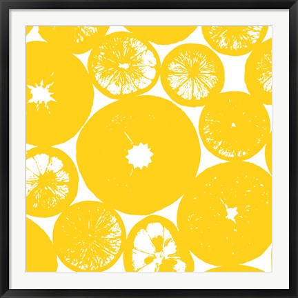 Framed Art Yellow Lemon Slices by Veruca Salt Wall Decor 18x24 Artwork