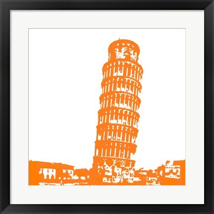 Framed Art Pisa in Orange by Veruca Salt Wall Decor 18x24 Artwork