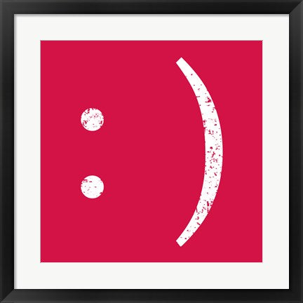 Framed Art Red Smiley by Veruca Salt Wall Decor 18x24 Artwork