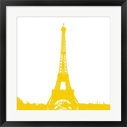 Framed Art Yellow Eiffel Tower by Veruca Salt Wall Decor 18x24 Artwork