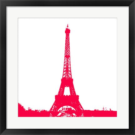 Framed Art Red Eiffel Tower by Veruca Salt Wall Decor 18x24 Artwork