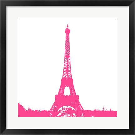 Framed Art Pink Eiffel Tower by Veruca Salt Wall Decor 18x24 Artwork