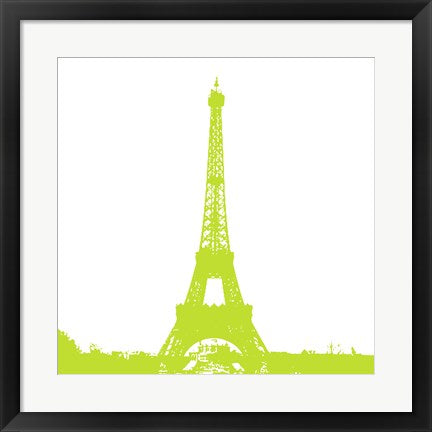 Framed Art Lime Eiffel Tower by Veruca Salt Wall Decor 18x24 Artwork