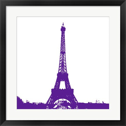 Framed Art Purple Eiffel Tower by Veruca Salt Wall Decor 18x24 Artwork