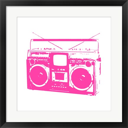 Framed Art Pink Boom Box by Veruca Salt Wall Decor 18x24 Artwork