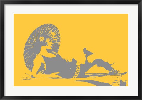 Framed Art Frame Art 1920s Parasol on Orange by George Dilorenzo Wall Decor 18x24 Artwork