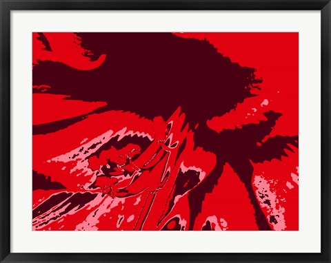Framed Art Frame Art Amaryllis Pistils up close on Red by George Dilorenzo Wall Decor 18x24 Artwork