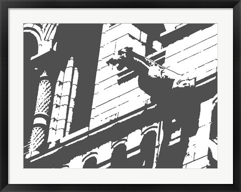 Framed Art Gargoyle Statue by George Dilorenzo Wall Decor 18x24 Artwork