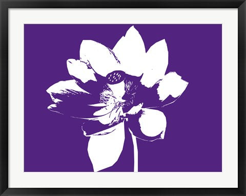 Framed Art Lilly on Purple by George Dilorenzo Wall Decor 18x24 Artwork