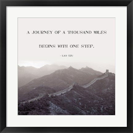 Framed Art Frame Art A Journey Of A Thousand Miles by Veruca Salt Wall Decor 18x24 Artwork