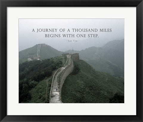 Framed Art Frame Art A Journey Of A Thousand Miles Quote by Veruca Salt Wall Decor 18x24 Artwork