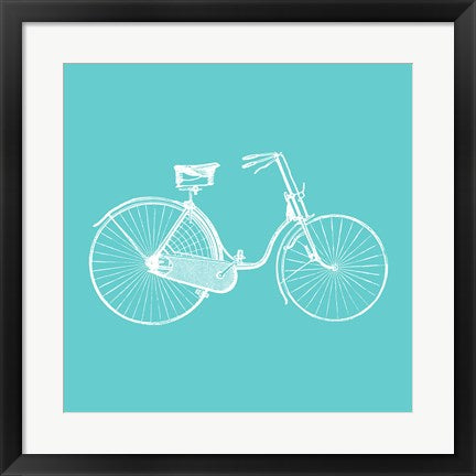 Framed Art Aqua Bicycle by Veruca Salt Wall Decor 18x24 Artwork