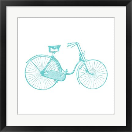 Framed Art Aqua On White by Veruca Salt Wall Decor 18x24 Artwork