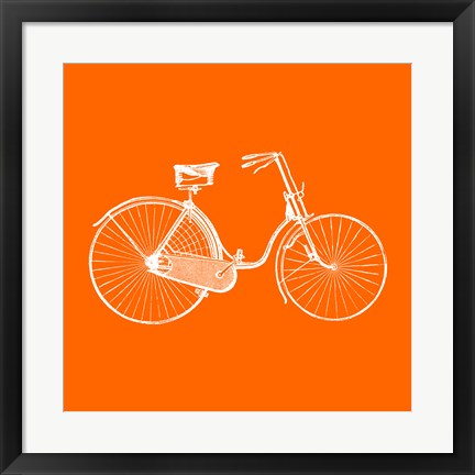 Framed Art Orange Bicycle by Veruca Salt Wall Decor 18x24 Artwork