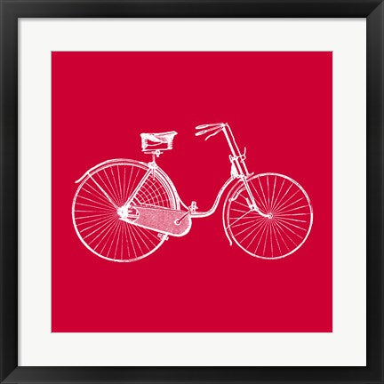Framed Art Red Bicycle by Veruca Salt Wall Decor 18x24 Artwork