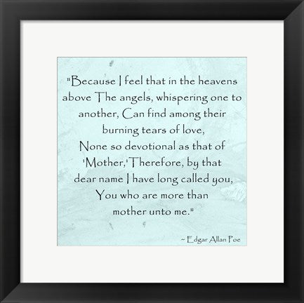 Framed Art More Than A Mother by Veruca Salt Wall Decor 18x24 Artwork