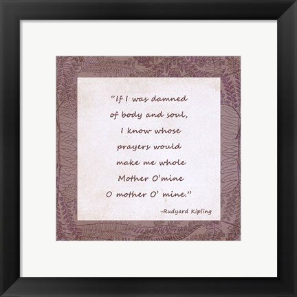 Framed Art Mother O Mine by Veruca Salt Wall Decor 18x24 Artwork