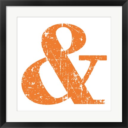 Framed Art Orange Ampersand by Veruca Salt Wall Decor 18x24 Artwork