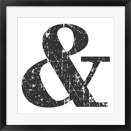 Framed Art Black Ampersand by Veruca Salt Wall Decor 18x24 Artwork