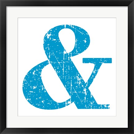 Framed Art Blue Ampersand by Veruca Salt Wall Decor 18x24 Artwork