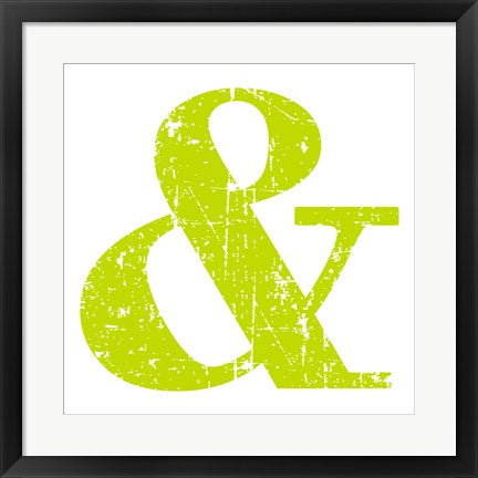 Framed Art Lime Ampersand by Veruca Salt Wall Decor 18x24 Artwork