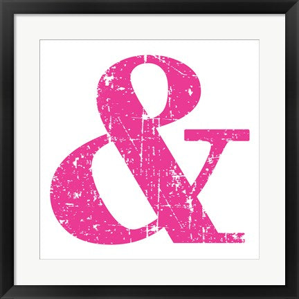 Framed Art Pink Ampersand by Veruca Salt Wall Decor 18x24 Artwork
