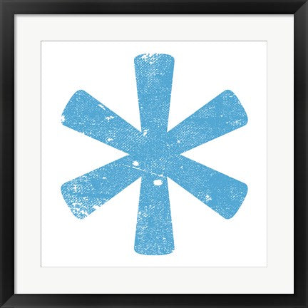 Framed Art Blue Asterisk by Veruca Salt Wall Decor 18x24 Artwork