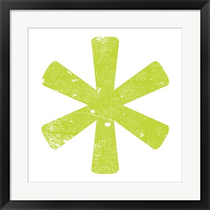 Framed Art Lime Asterisk by Veruca Salt Wall Decor 18x24 Artwork