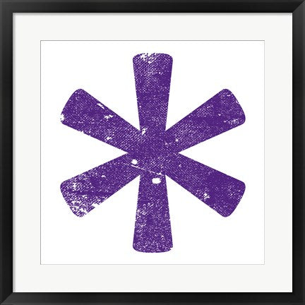 Framed Art Purple Asterisk by Veruca Salt Wall Decor 18x24 Artwork