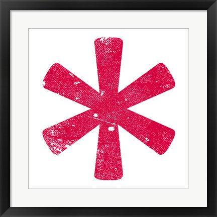 Framed Art Red Asterisk by Veruca Salt Wall Decor 18x24 Artwork