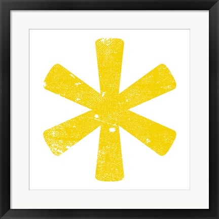 Framed Art Yellow Asterisk by Veruca Salt Wall Decor 18x24 Artwork