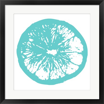 Framed Art Aqua Orange Slice by Veruca Salt Wall Decor 18x24 Artwork