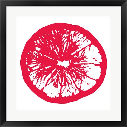 Framed Art Red Orange Slice by Veruca Salt Wall Decor 18x24 Artwork