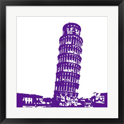 Framed Art Pisa in Purple by Veruca Salt Wall Decor 18x24 Artwork