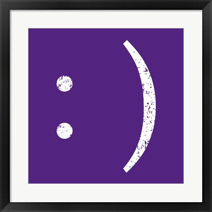 Framed Art Purple Smiley by Veruca Salt Wall Decor 18x24 Artwork