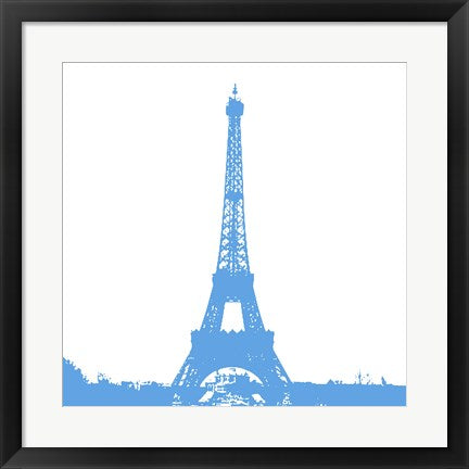 Framed Art Blue Eiffel Tower by Veruca Salt Wall Decor 18x24 Artwork