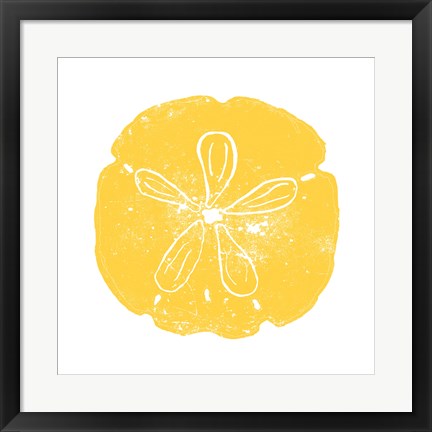 Framed Art Yellow Sand Dollar by Veruca Salt Wall Decor 18x24 Artwork