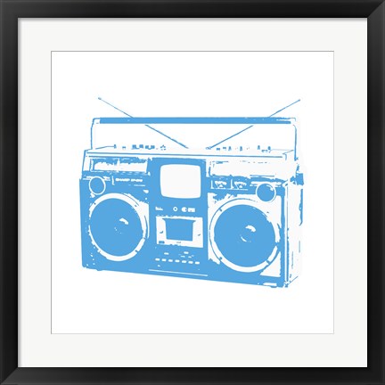 Framed Art Blue Boom Box by Veruca Salt Wall Decor 18x24 Artwork