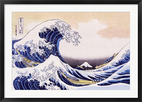 Framed Art Great Wave Of Kanagawa by Katsushika Hokusai Wall Decor 18x24 Artwork